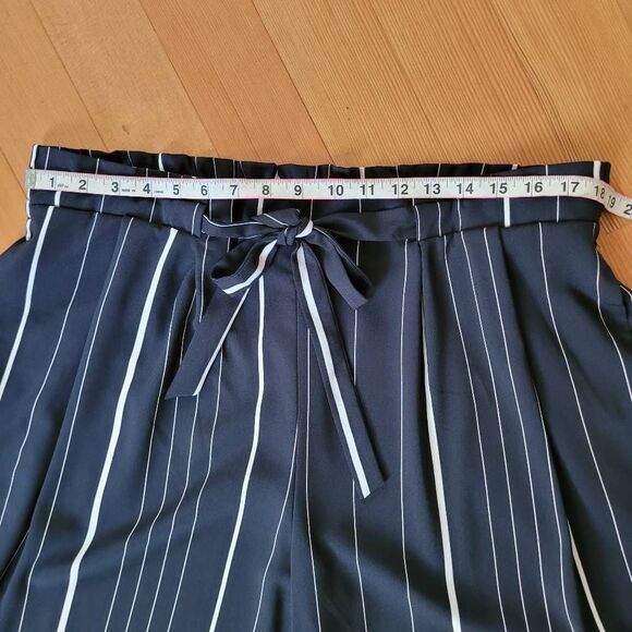 Worthington NWOT wide leg pants striped drawstring waist lightweight coastal - Picture 6 of 11